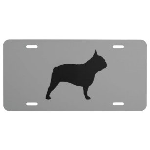 Custom Personalized License Plate With Add Names To Gray Happy Dog Bulldog