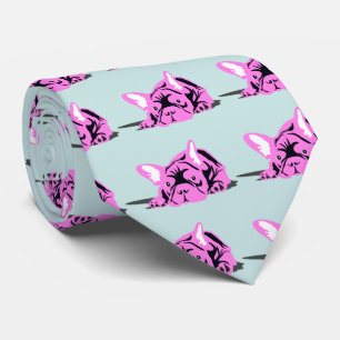 French Bulldog Silhouette Neck Tie