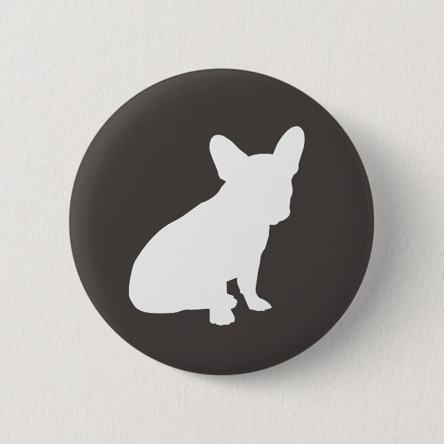 French Bulldog Silhouette Party Button (Front)