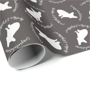 French Bulldog Silhouette Party Wrapping Paper