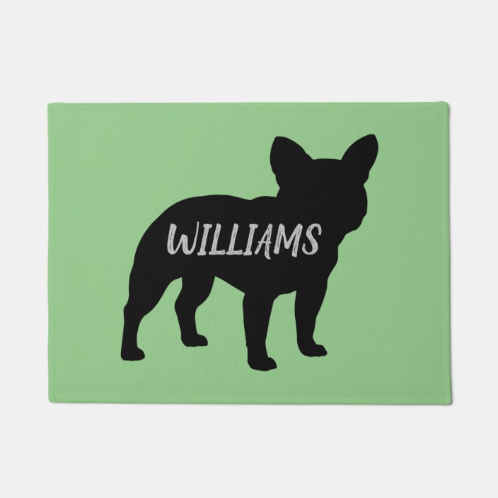 French Bulldog Silhouette Personalized Frenchie Doormat Zazzle French Bulldog Silhouette Personalized