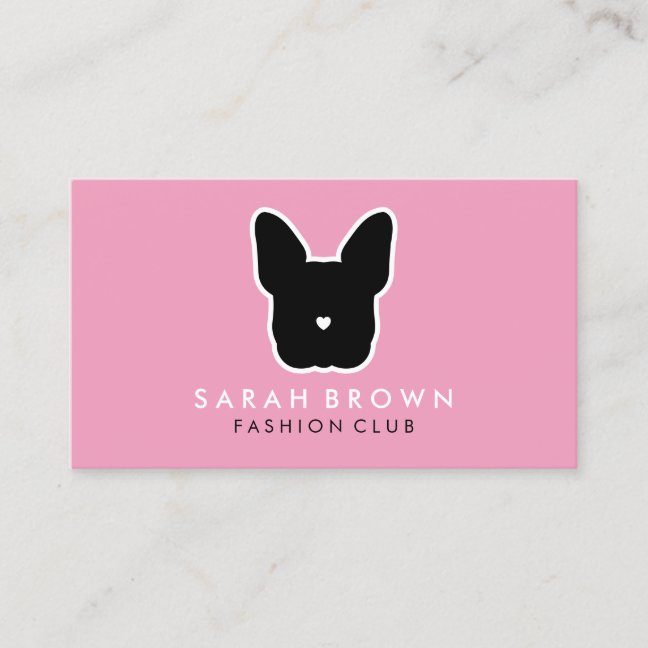 French Bulldog Silhouette Pet Club Business Card