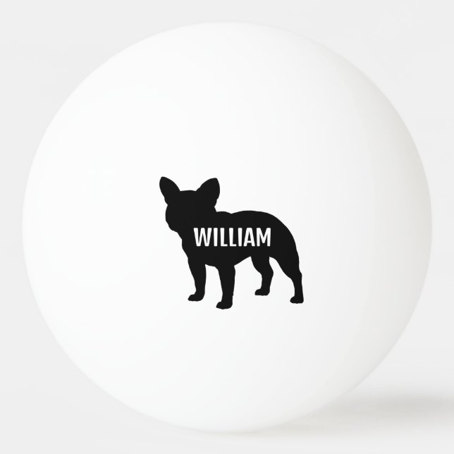 French Bulldog Silhouette Ping Pong Ball (Front)