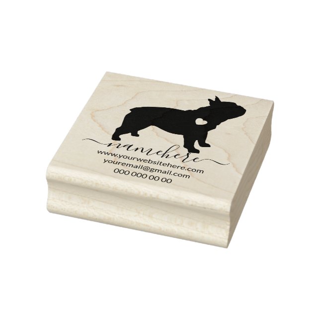 French Bulldog Silhouette Puppy Rubber Stamp (Stamp)