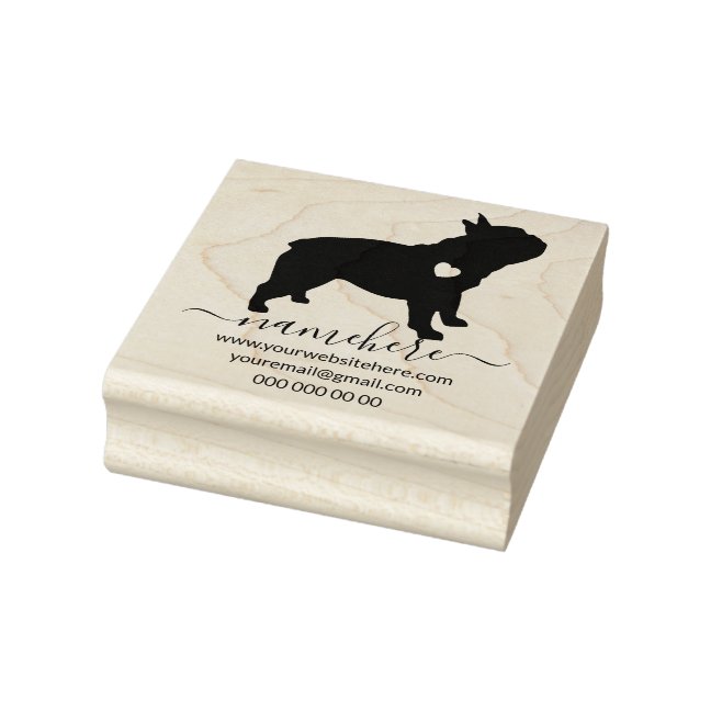 French Bulldog Silhouette Puppy Rubber Stamp