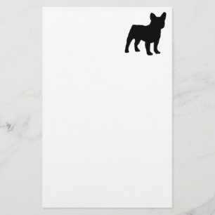 french bulldog silhouette stationery