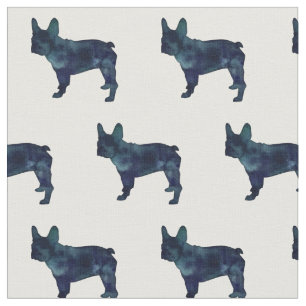French Bulldog Silhouette Tiled Fabric