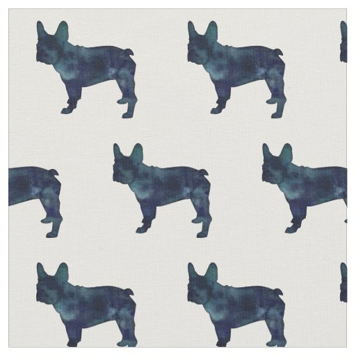French Bulldog Silhouette Tiled Fabric