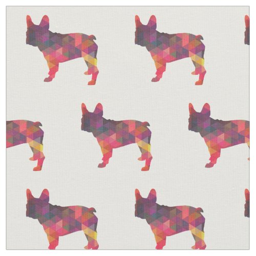 French Bulldog Silhouette Tiled Fabric