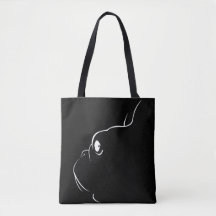 French Bulldog Silhouette Tote Bag (Black)