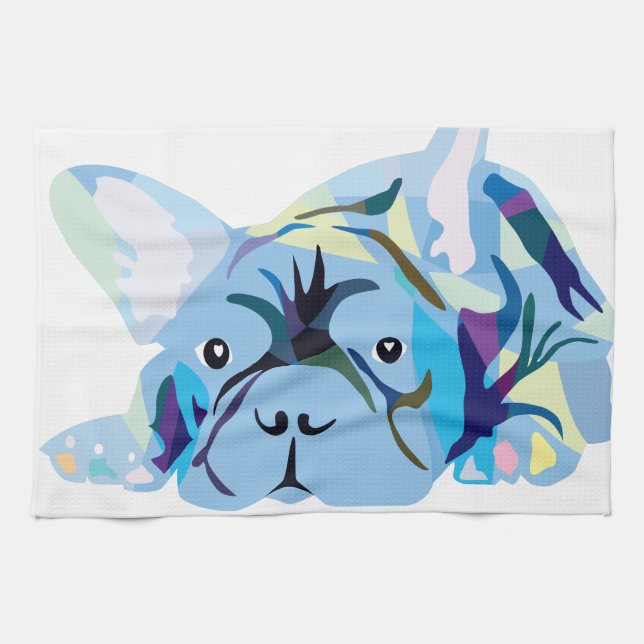 French Bulldog Silhouette Towel (Horizontal)