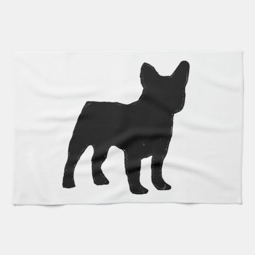 french bulldog silhouette towel