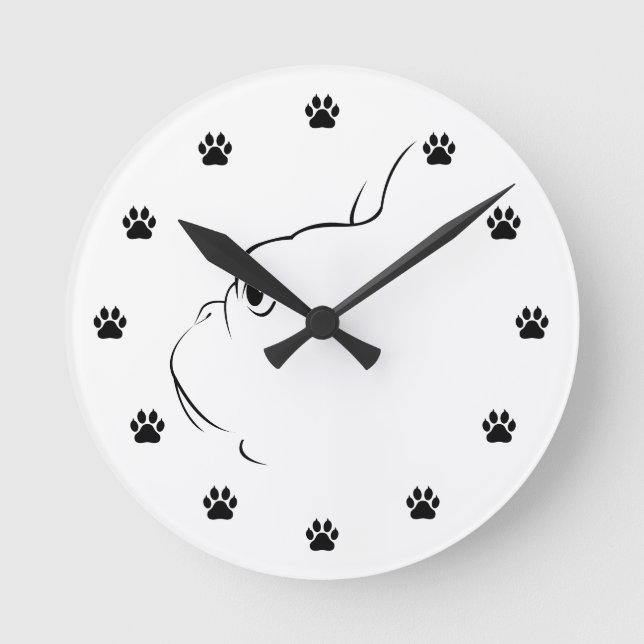 French Bulldog Silhouette Wall Clock (Front)