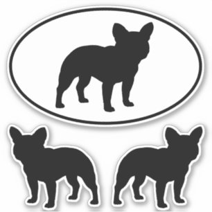 French Bulldog Silhouettes Cool Dog Sticker Set