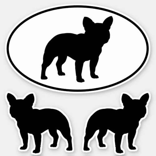 French Bulldog Silhouettes Cool Dog Sticker Set