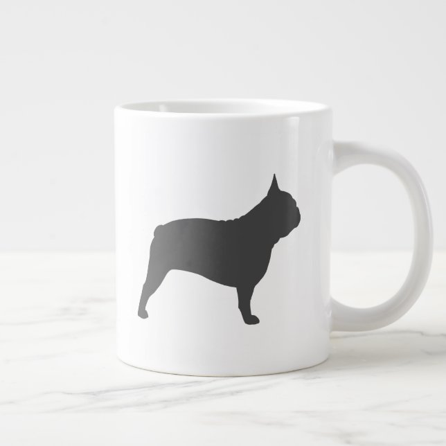 French Bulldog Silhouettes Frenchie Dogs Giant Coffee Mug (Right)