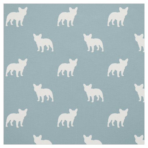 French Bulldog Silhouettes Frenchie Dogs Pattern Fabric