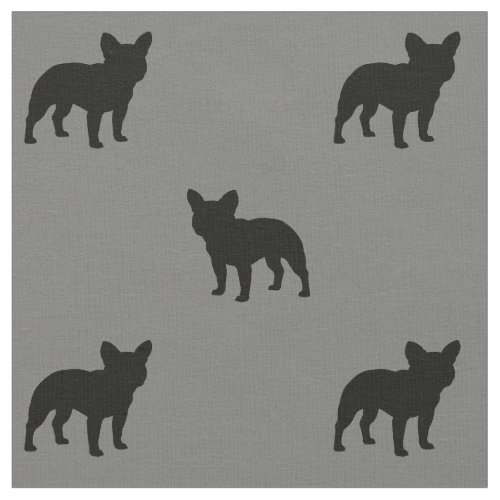 French Bulldog Silhouettes Frenchies Pattern Fabric