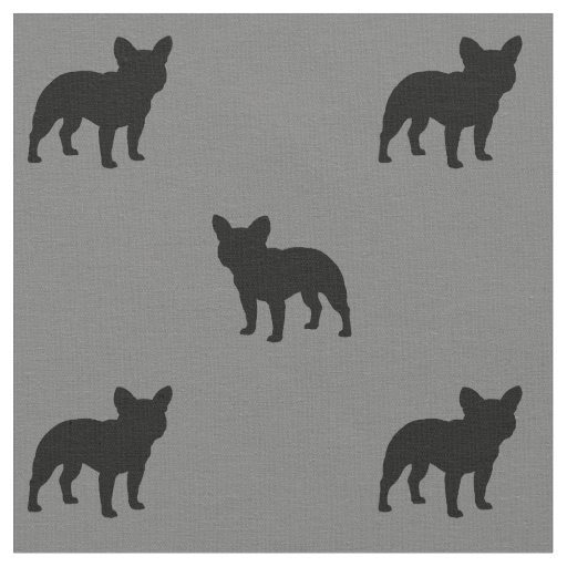 French Bulldog Silhouettes Frenchies Pattern Fabric