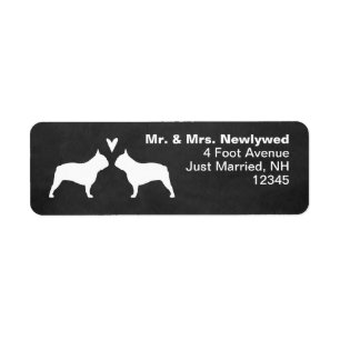 French Bulldog Silhouettes Love Return Address Label