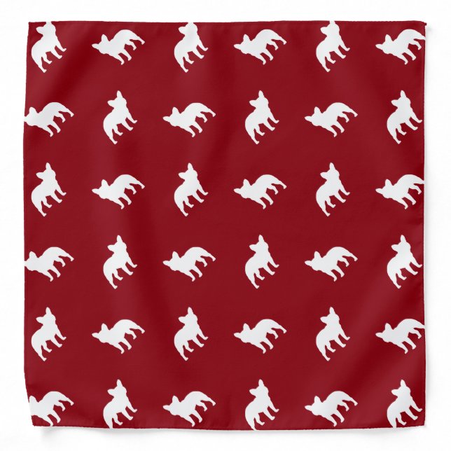 French Bulldog Silhouettes Pattern Bandana (Front)