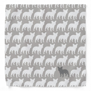 French Bulldog Silhouettes Pattern Bandana