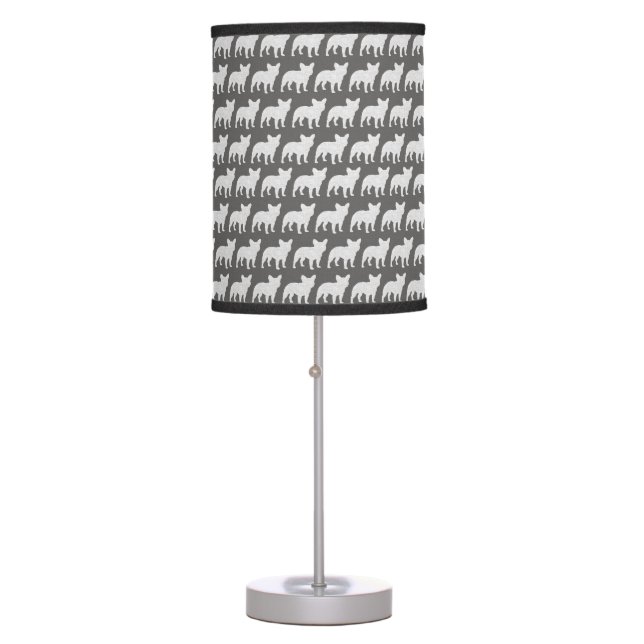 French Bulldog Silhouettes Pattern Table Lamp (Front)