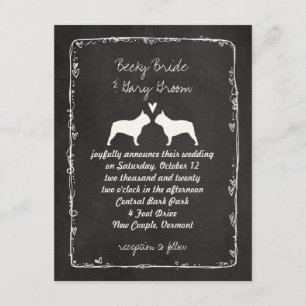 French Bulldog Silhouettes Wedding Announcement