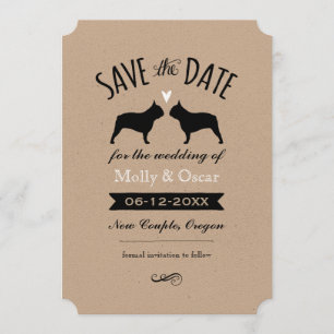 French Bulldog Silhouettes Wedding Save the Date