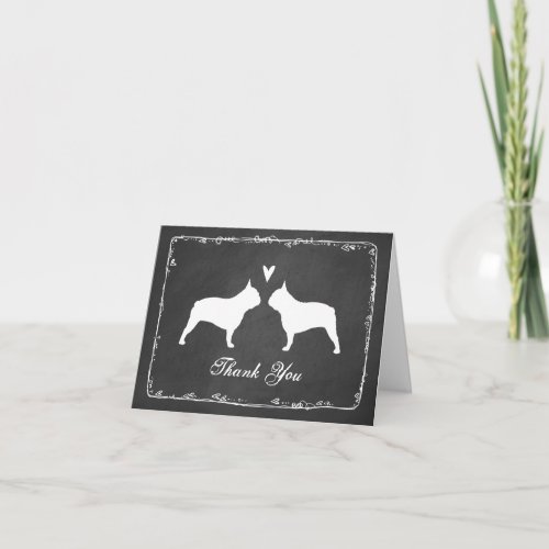 French Bulldog Silhouettes Wedding Thank You