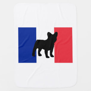 french bulldog silo France flag.png Baby Blanket