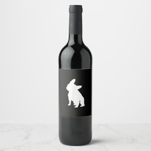french bulldog simple  frenchie cute gift wine label