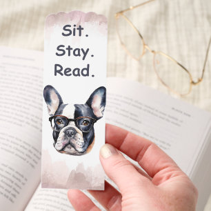 French Bulldog Sit. Stay. Read Bookmarks