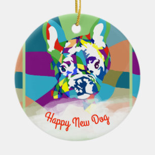 French Bulldog sitting Ceramic Ornament