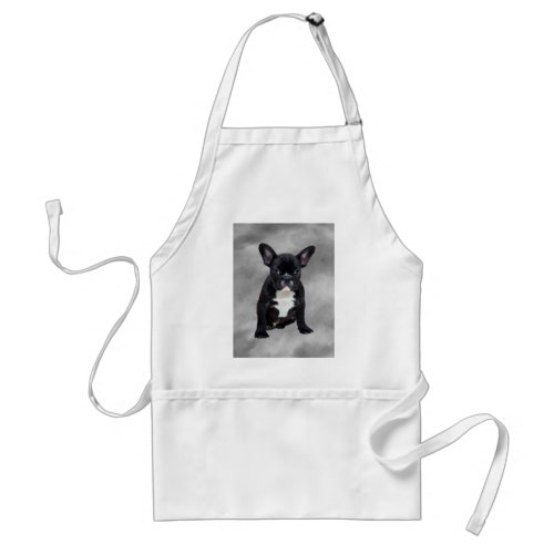 French Bulldog Sitting Watercolor Oil Painting Adult Apron