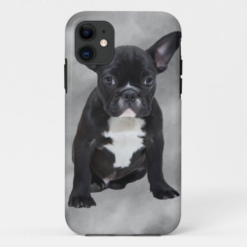 French Bulldog Sitting Watercolor Oil Painting iPhone 11 Case