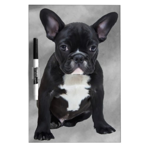 French Bulldog Sitting Watercolor Oil Painting Dry_Erase Board