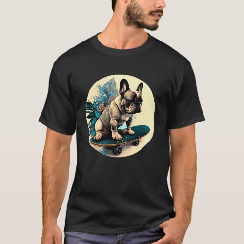 French Bulldog Skateboard Skateboarding Dog  Sport T_Shirt