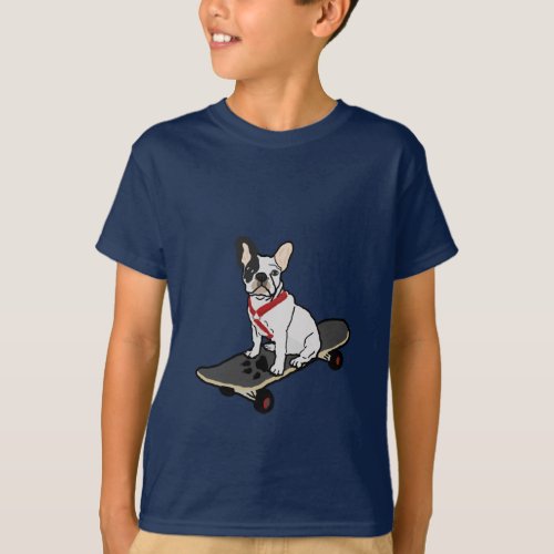 French Bulldog Skateboarding Childs Tee