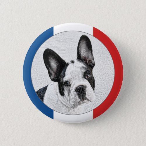 French Bulldog Sketch Button