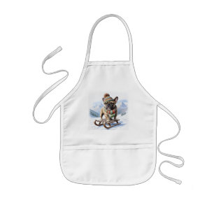 French Bulldog sled ride Bulldog Kids' Apron