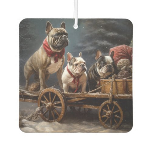 French Bulldog Snowy Sleigh Christmas Decor Air Freshener