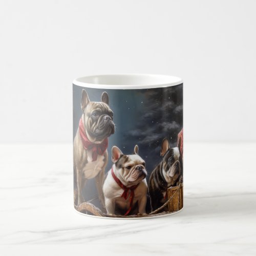 French Bulldog Snowy Sleigh Christmas Decor Coffee Mug