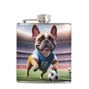French Bulldog soccer Father's Day Bulldog Flask