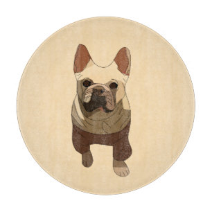 French Bulldog, Soft Peach Cutting Board