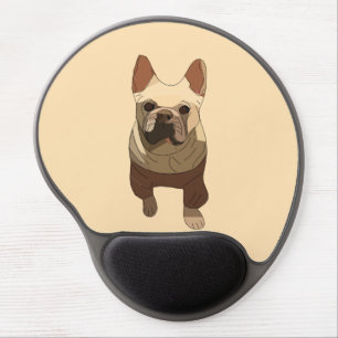 French Bulldog, Soft Peach Gel Mouse Pad