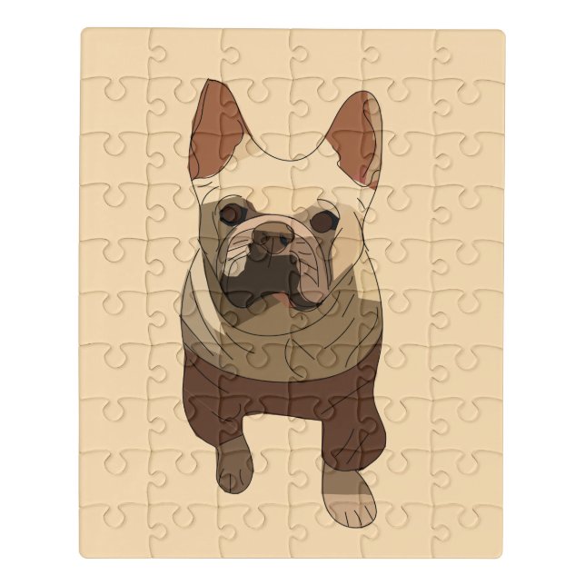 French Bulldog, Soft Peach Jigsaw Puzzle (Puzzle Vertical)