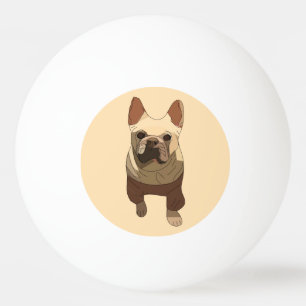 French Bulldog, Soft Peach Ping Pong Ball