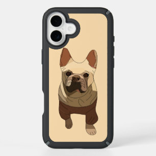 French Bulldog, Soft Peach iPhone 16 Plus Case