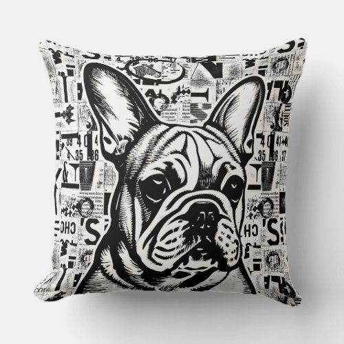 French Bulldog Square Decorative Throw Pillow